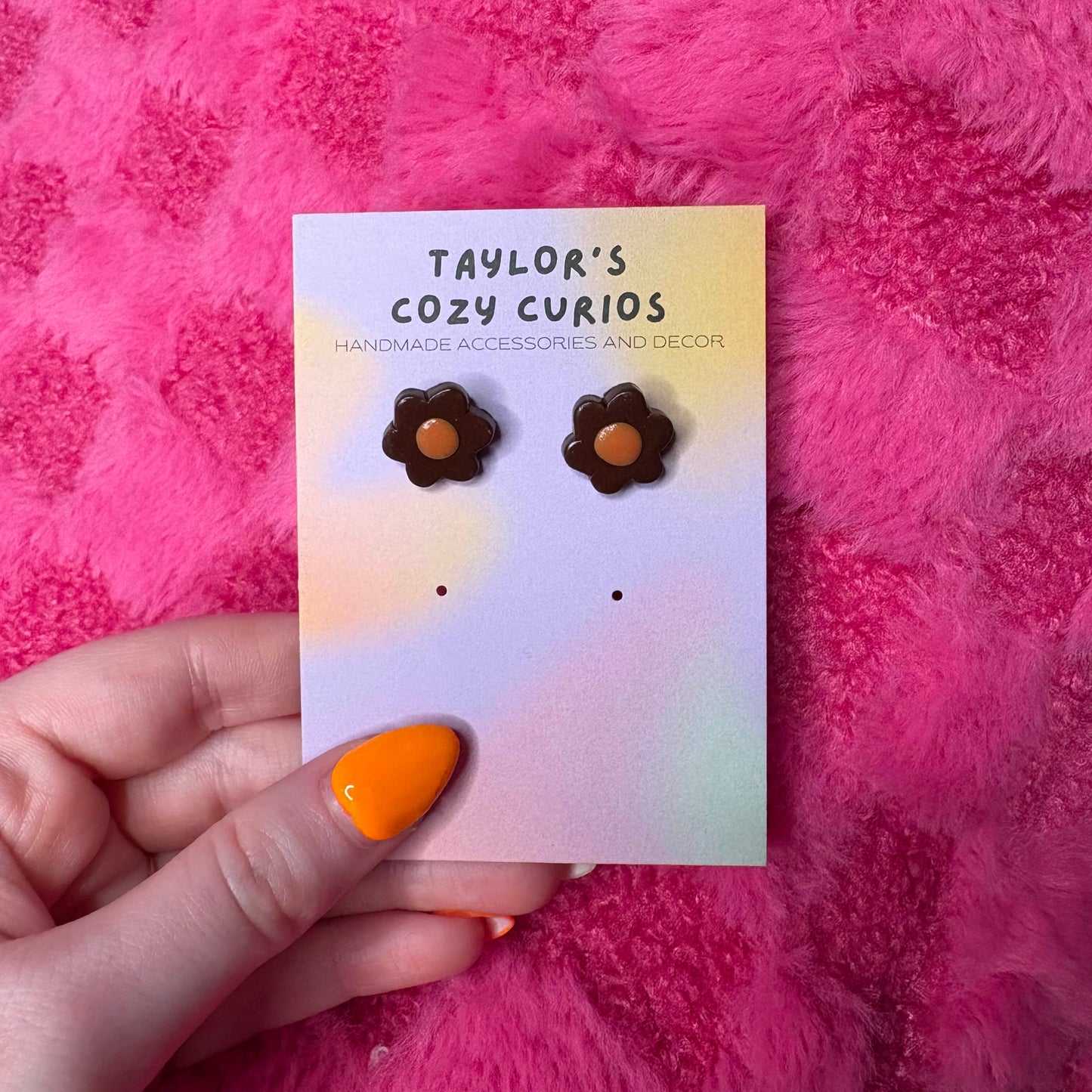 Brown Flower Earrings