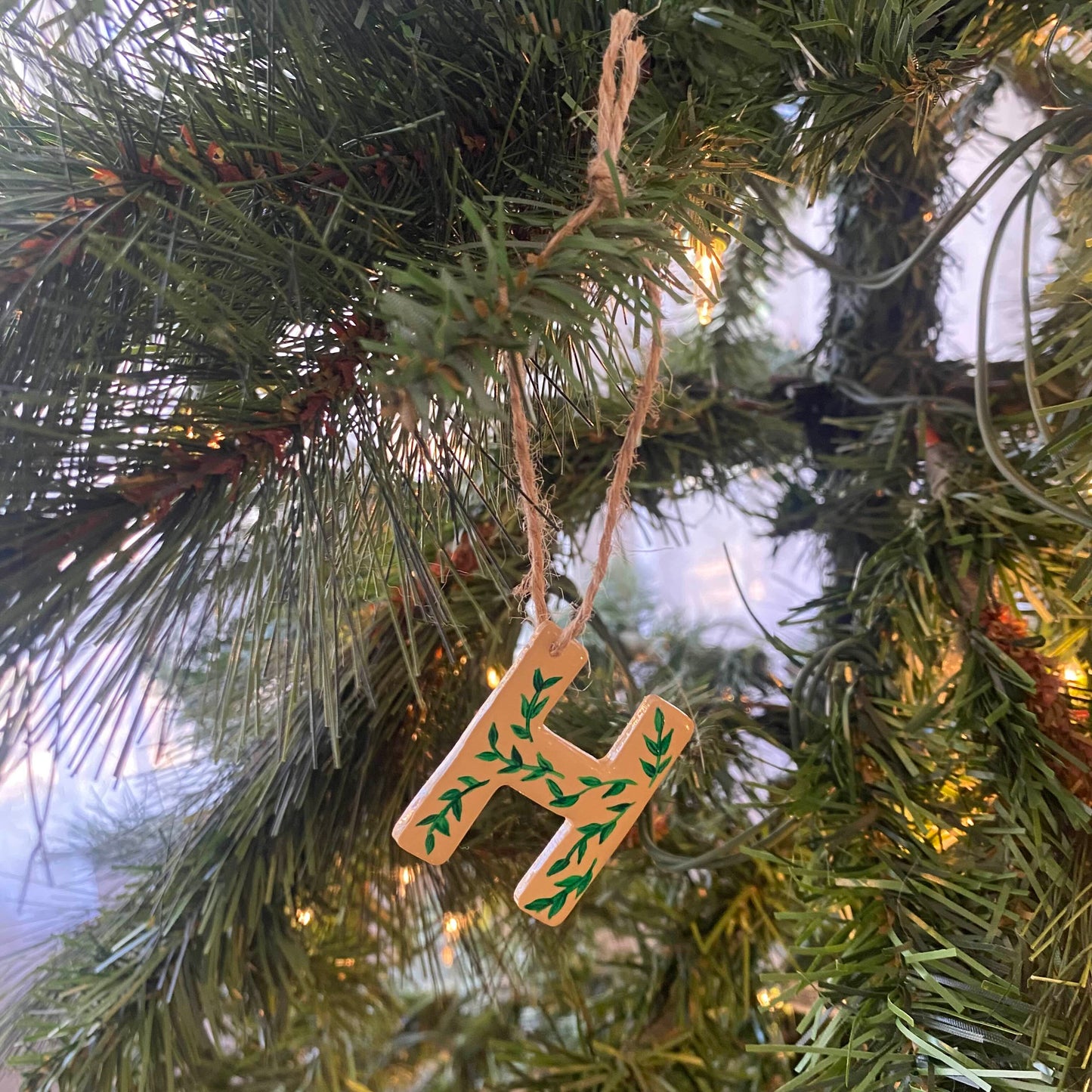 Beige Letter Ornament
