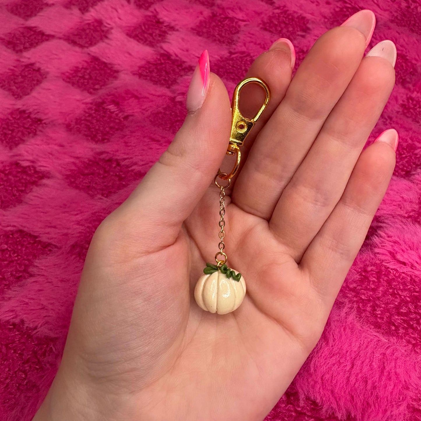 White Pumpkin Key Chain