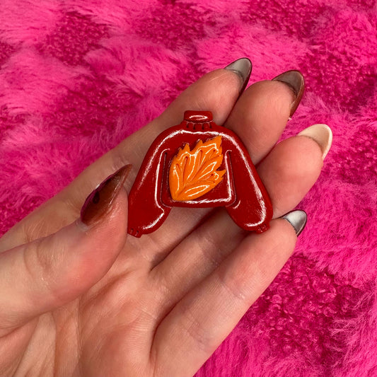 Red Leaf Sweater Magnet