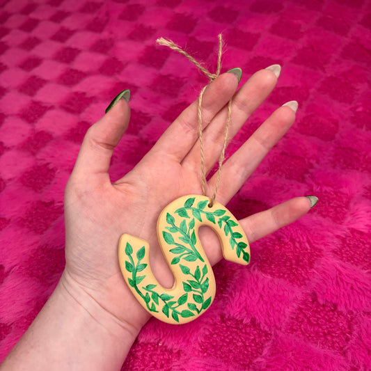 Beige Letter Ornament