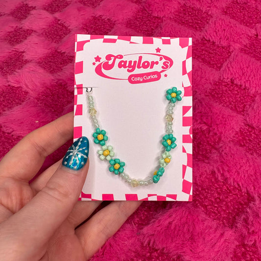 Teal Flower Bracelet