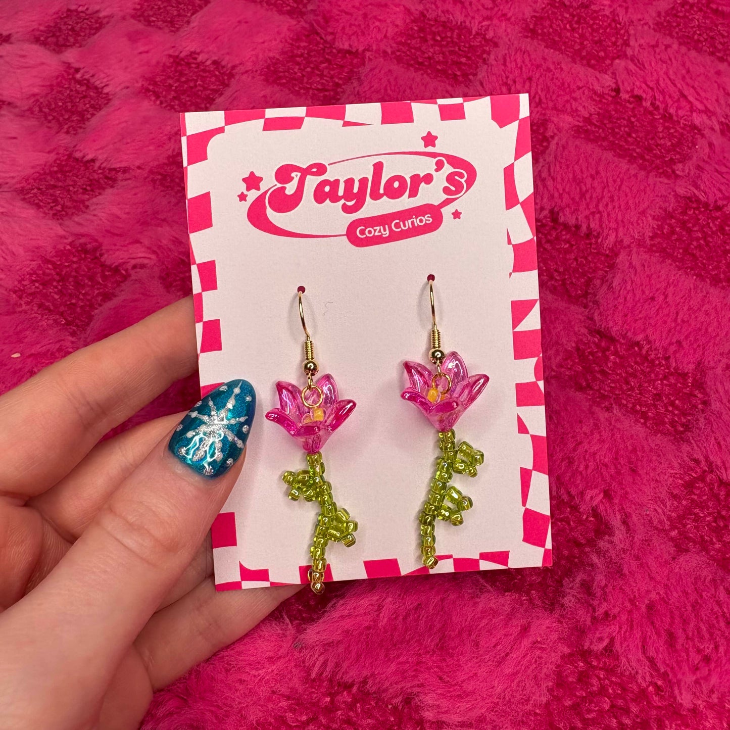 Pink Lily Earrings