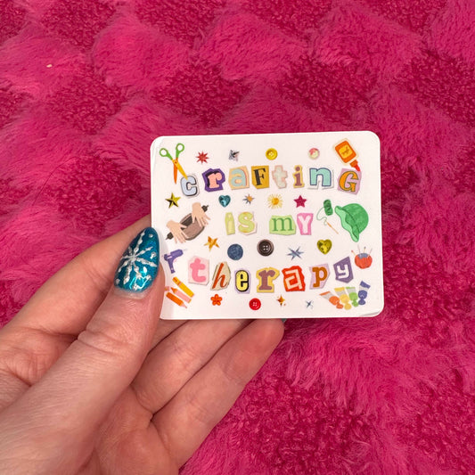 Crafting is My Therapy Vinyl Sticker